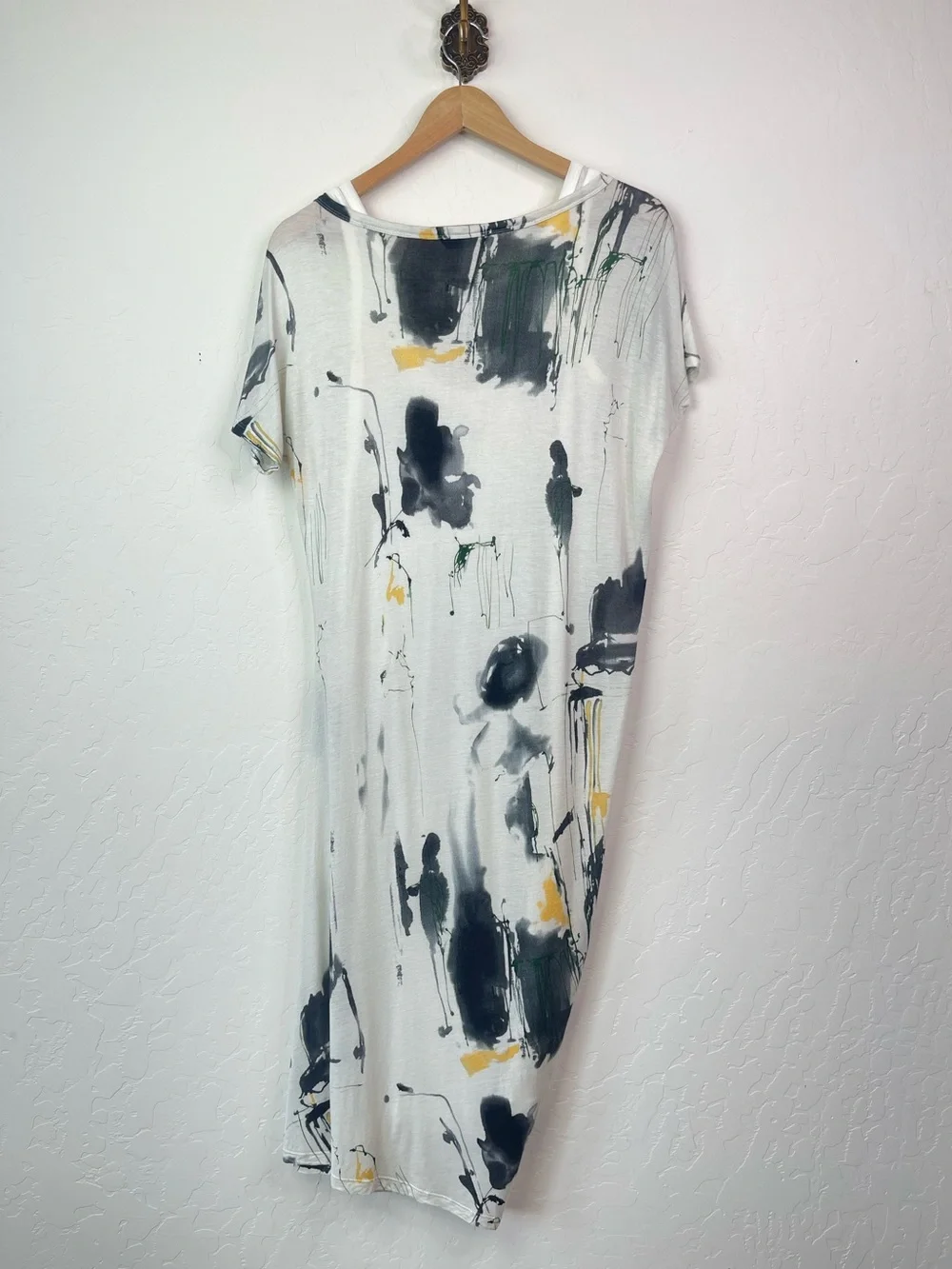Uma Raquel Davidowicz Drapey Asymmetrical Abstract Paint Splatter Printed Dress - Picture 4 of 16